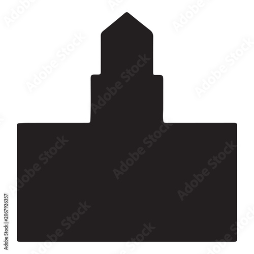 Minimalist Silhouette of a Historic Building or Church Tower Icon