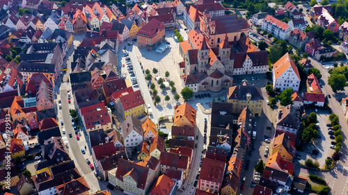 Photos Panoramic aerial view of the old town beside the city Ellwangen in Germany, Bade