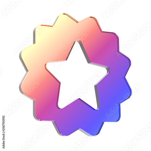 Star Award Badge Icon 3D Rendering