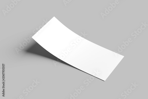 Realistic Curved Flyer Mockup Floating on Minimal Gray Background