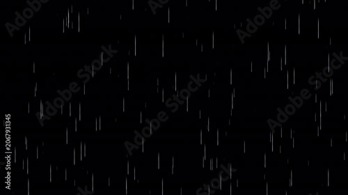 Severe Monsoon Deluge on Black Background