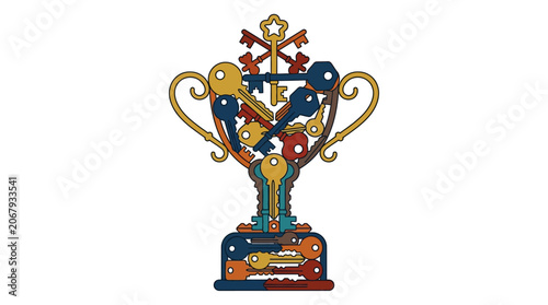 Φωτογραφία Vibrant colorful trophy cup award.