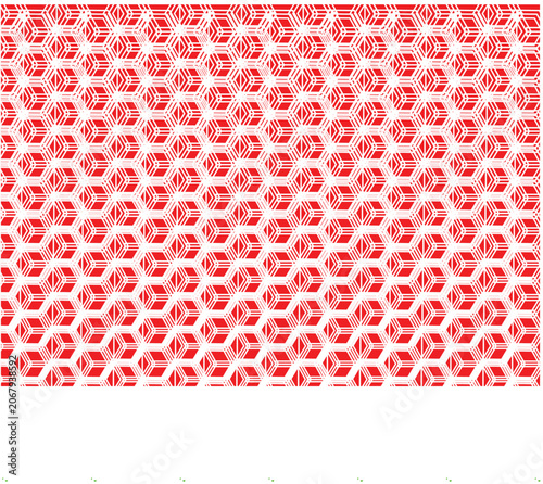 Modern Red Hexagon Seamless Geometric Vector Pattern