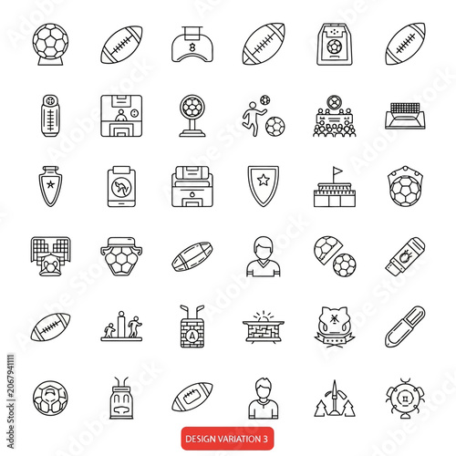 Collection of American football icons and symbols.