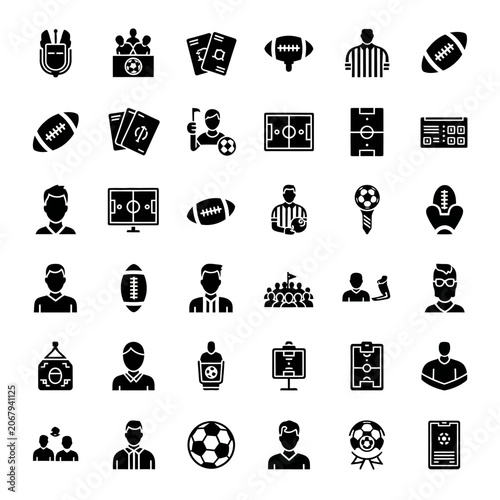 Collection of American football icons and symbols.