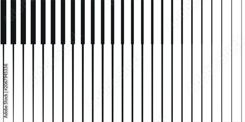 Fotografía A minimalist, high-contrast black and white abstract graphic pattern featuring vertical parallel lines
