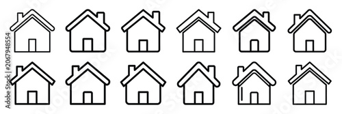 Bild auf Leinwand Real estate house soundproof room outline icon set with editable stroke in thin line style