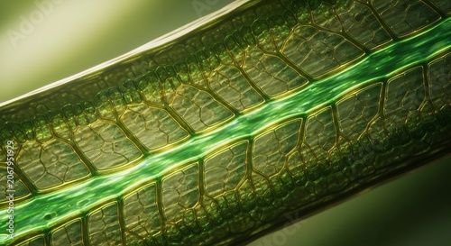 Leaf veins visible in macro view showing intricate green structure