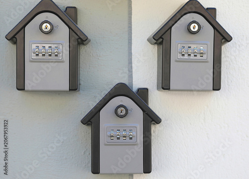 boxes containing the keys for the short-term rental apartments with the secret combination to open them