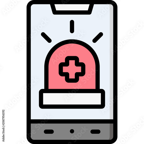 alarm icon illustration design with filled outline