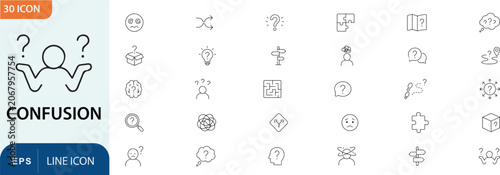 Obraz na płótnie Confusion icons set for business and education