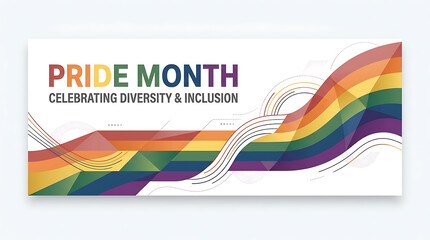 Pride month celebrating diversity and inclusion graphic banner design