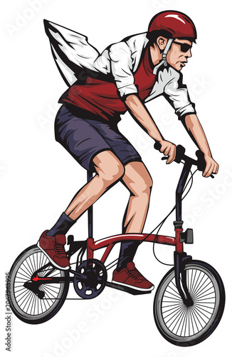 man riding bike