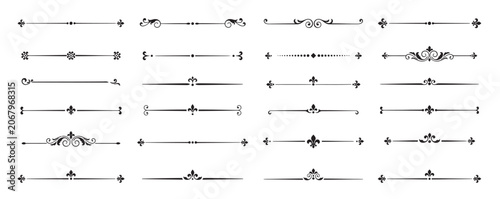 Classic vintage text dividers and decorative floral ornaments for elegant documents