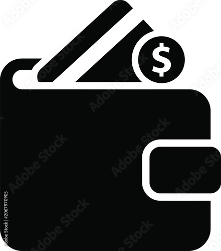 Open wallet with dollar sign icon financial savings and payment concept illustration