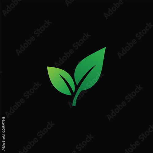 Green Leaf Nature Logo | Eco-Friendly Organic Plant Symbol Design