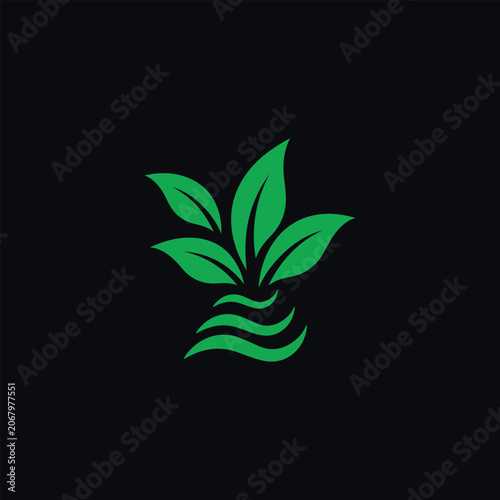 Green Leaf Nature Logo | Eco-Friendly Organic Plant Symbol Design