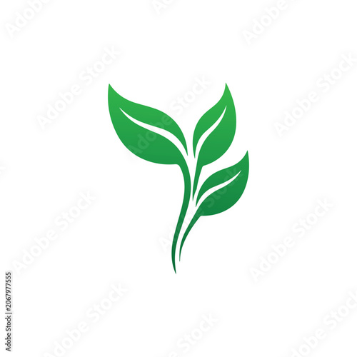 Green Leaf Nature Logo | Eco-Friendly Organic Plant Symbol Design
