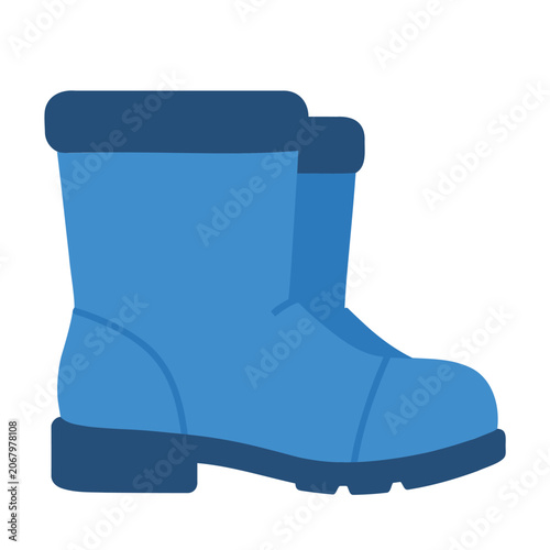 A sturdy blue work boot stands ready for any task, with a padded top for extra comfort