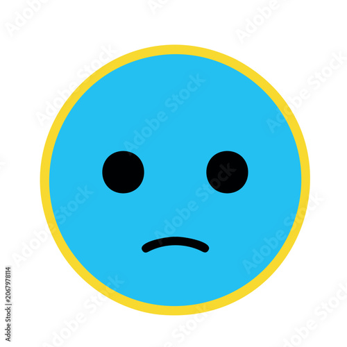 Sad face emoji with downturned mouth and pensive expression