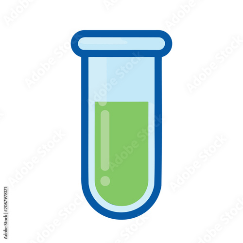 Illustration of a test tube with a green liquid, perfect for science concepts