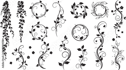 Jungle Frame Bundle SVG, Tropical Borders and Vine Frames, Botanical Leaf Wreaths, Bamboo Frames, Nature Clipart PNG SVG