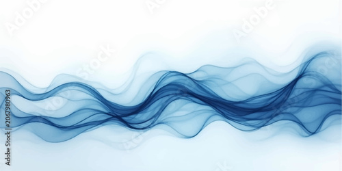 Abstract flowing blue wave background with soft gradient layered transparent design creating motion depth and modern digital art texture