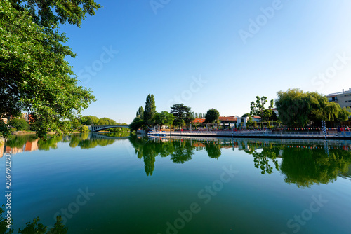 The Beach of Joinville-le-Pont city on the Marne river bank. Île-de-France region