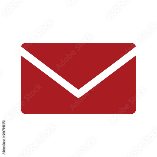 Red envelope icon for mail, correspondence, and communication services