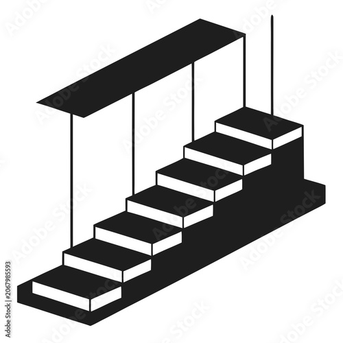 Black floating stairway arch with suspended steps black floating stairs abstract stairs