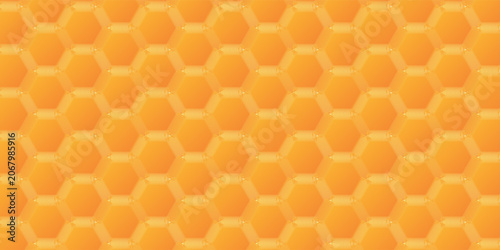 Seamless Orange Honeycomb Pattern Background With Hexagonal Geometric Texture And Warm Gradient