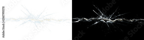 Fotografie Transparent PNG shattered glass overlay with orange and silver cracked texture r