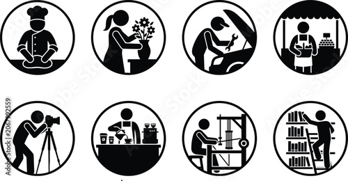 Water sports and outdoor ocean activities vector silhouette icon set featuring surfing sailing scuba diving paddleboarding kayaking fishing swimming and snorkeling