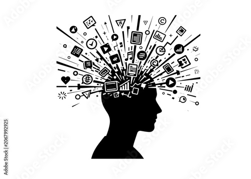 Human Head Innovation Burst Silhouette