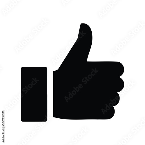 Thumbs Up Icon, Signifying Approval, Like, or Positive Feedback for Content