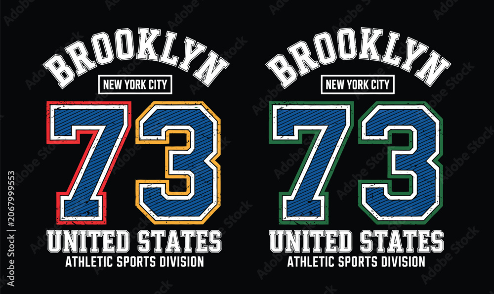 Fototapeta premium Brooklyn Athletic Sports Division Vintage Vector Badge for Varsity T Shirt Design Print Banner