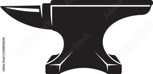 Foto Also transparent background, black anvil with, smooth, shiny surface, on white b
