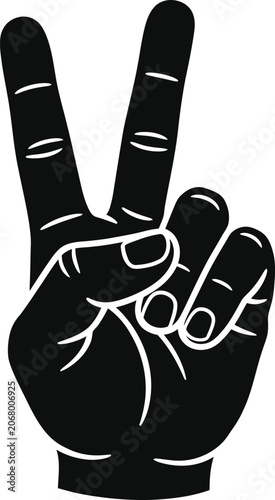 Canvastavla Peace Sign, Hand Making Peace Sign, Hand gesture V sign for victory or peace lin