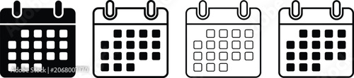 calendar icons in different styles for web design