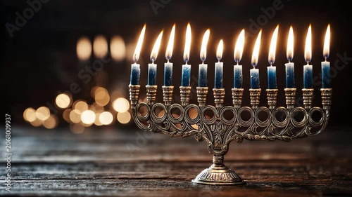 Happy Hanukkah celebration with menorah, Hanukkah, the festival of lights, is approaching quickly