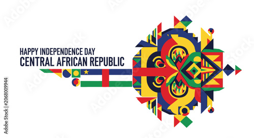 Obraz na plátně Central African Republic Independence Day abstract flag design