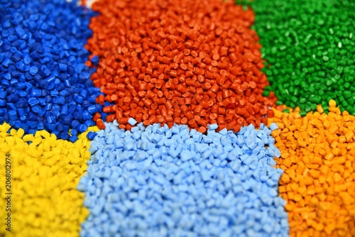 Obraz na płótnie Colourful plastic polymer granules