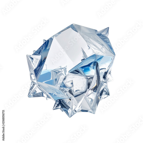 High Resolution Ice Crystal PNG Isolated on Transparent Background with Sparkling Frost Texture for Creative Projects, Advertising, and Graphic Design
