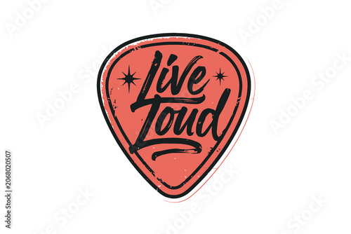 Live Loud Guitar Pick Badge