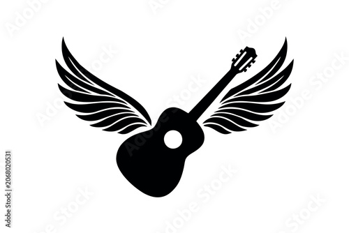 Rock Guitar Wings Emblem