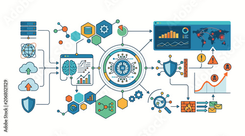 Technology and business infographic design.