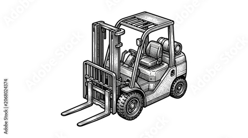 Vászonkép Forklift Truck Industrial Vehicle Equipment.
