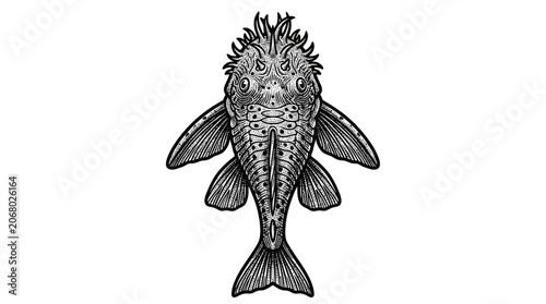 Fotografie Detailed illustration of a pufferfish.