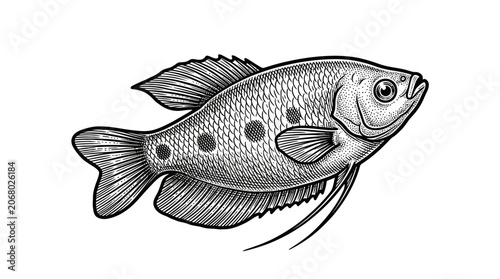 Cuadro en lienzo Detailed illustration of a spotted fish.