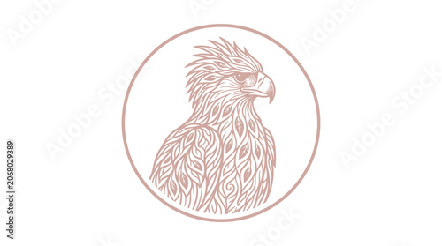 Canvastavla Drawing of a large bird head.